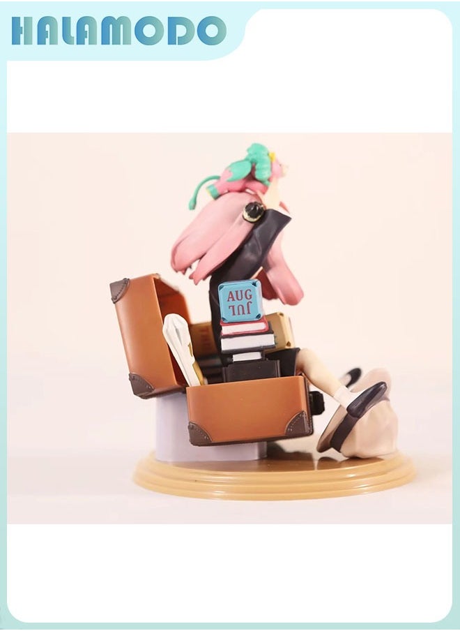 Spy x Family,16 cm Adorable One Piece Prize Sitting Anya Figure, Fashionable Anime Handmade Model, Ornament and Present