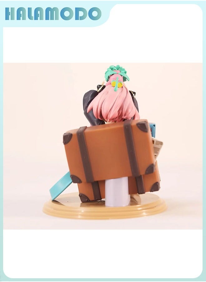 Spy x Family,16 cm Adorable One Piece Prize Sitting Anya Figure, Fashionable Anime Handmade Model, Ornament and Present
