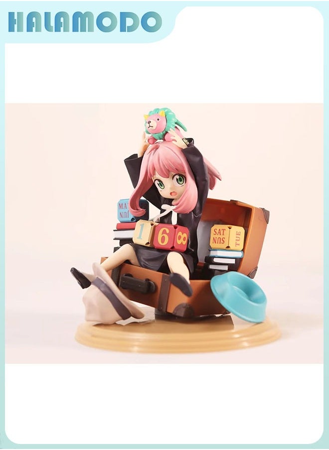 Spy x Family,16 cm Adorable One Piece Prize Sitting Anya Figure, Fashionable Anime Handmade Model, Ornament and Present