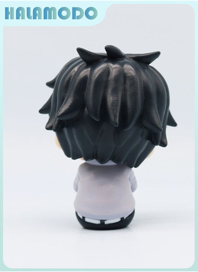 Jujutsu Kaisen Chibi - style 5 - piece Set of Cute Sitting Gojo Satoru (with Glasses), Geto Suguru, Yuta Okkotsu, Fushiguro Toji, and Inumaki Figurines for Desktop Decoration and Gift 10 cm