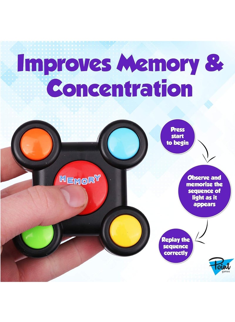 Luminous Memory Game, Handheld Electronic Toy, Color Memory Classic Board Game, Training Hand-Eye Coordination Game Console with Light and Sound (988-Two-handed Rubik's Cube)