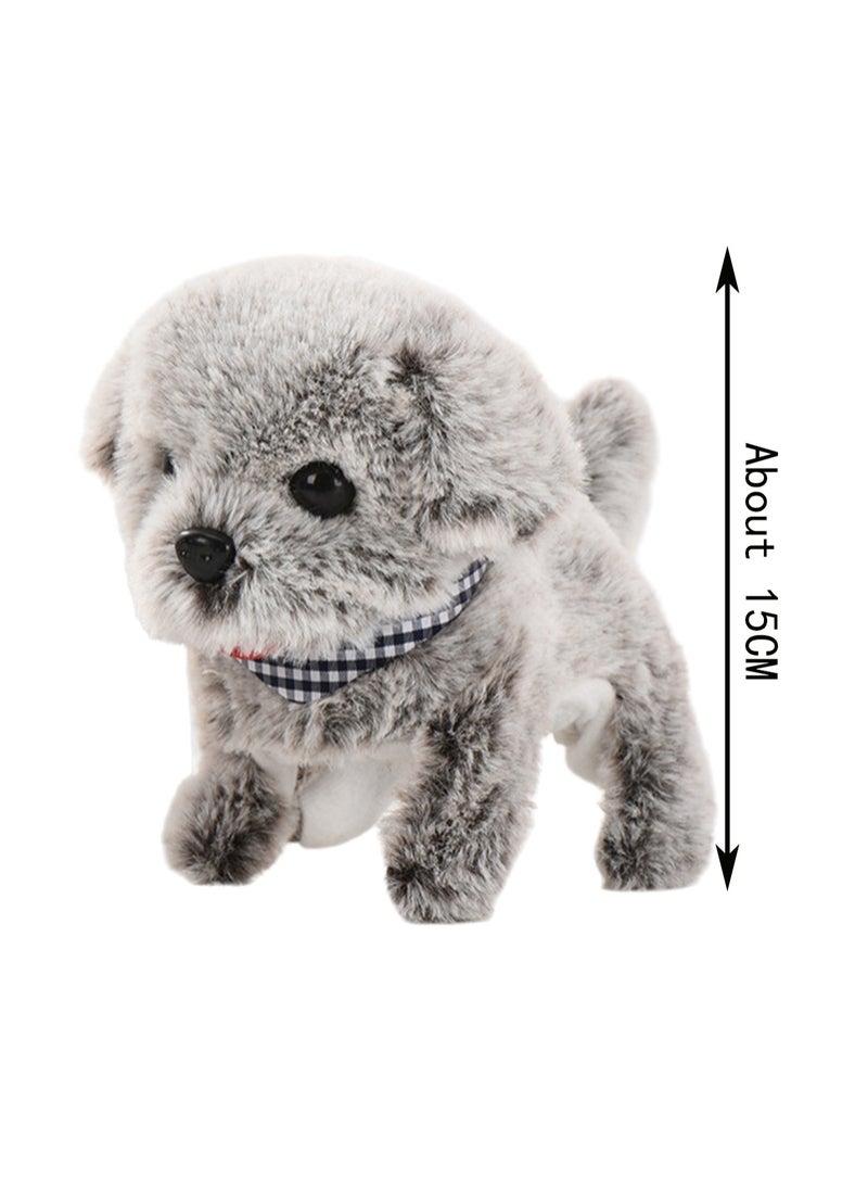 Gray Pastoral Dog Electronic Plush Stuffed Animal Interactive Puppy Touch Control, Electronic Dog Pet, Robot Toy, Animated Toy Dog Suitable For Kids Baby