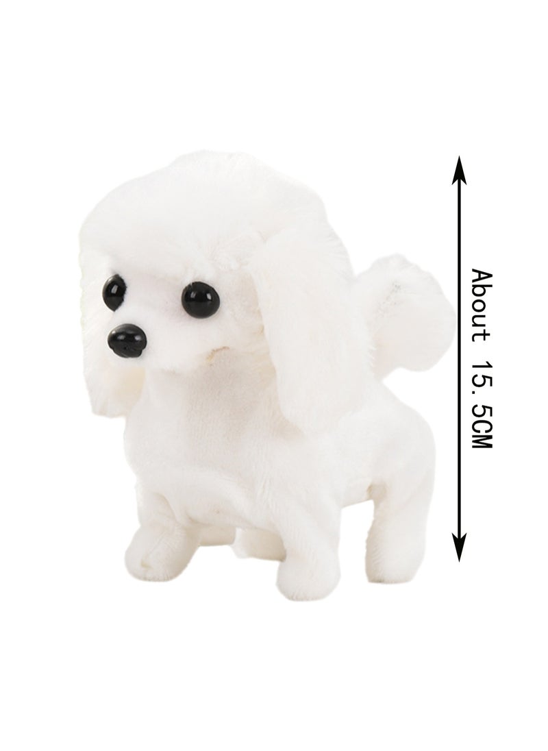 White Poodle Electronic Plush Stuffed Animal Interactive Puppy Touch Control, Electronic Dog Pet, Robot Toy, Animated Toy Dog ​​For Kids Baby