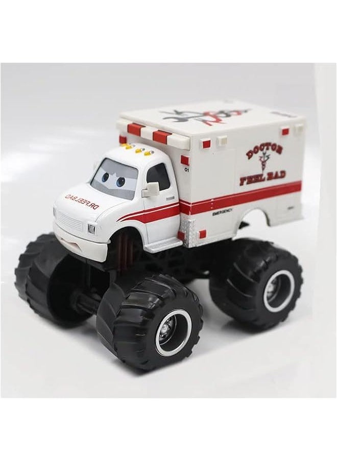 12 Styles Movie Cars 3 Black Storm Jackson Lightning McQueen Curz Mater Giant Wheels Cars 1：55 Diecast Vehicles Toys Set Children Car Toy (Big Foot Ambulance)