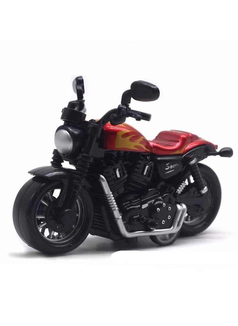 1:36 Red Pull Back Motorcycle Figures Model Ornaments Suitable For Collection And Gift