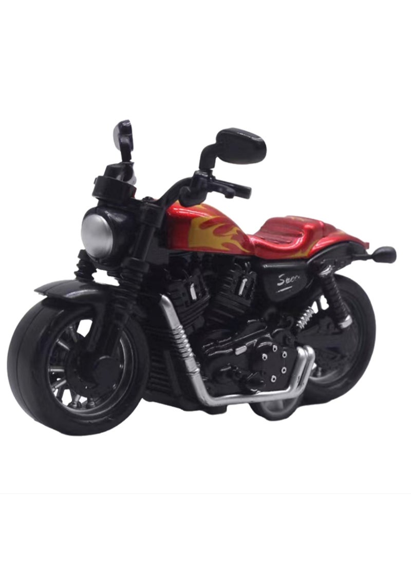 1:36 Red Pull Back Motorcycle Figures Model Ornaments Suitable For Collection And Gift