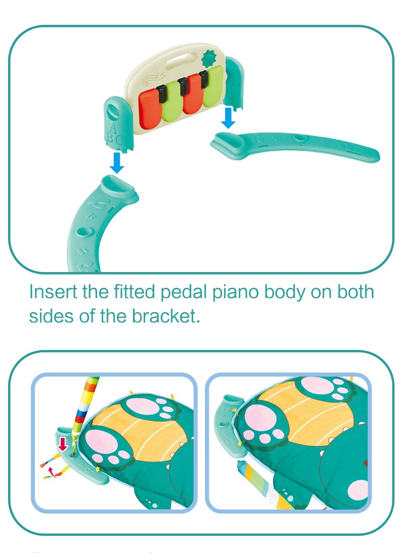 Baby Bym 2-in-1 Kickin' Tunes Music and Language Play Gym and Piano Tummy Time Activity Mat