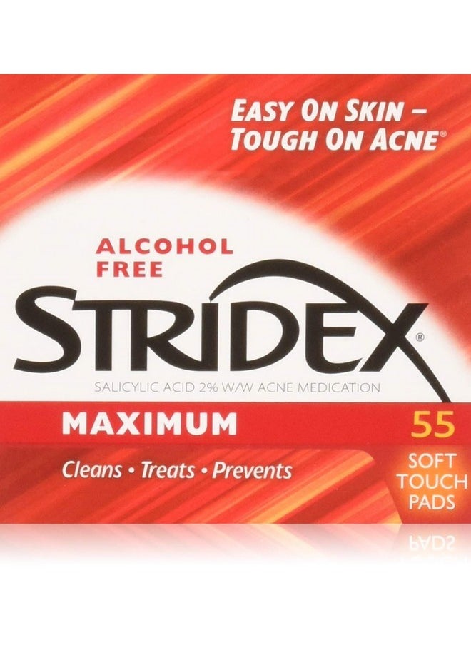 Stri-dex Pads Maximum Strength, 3 Pack of 55 Pads