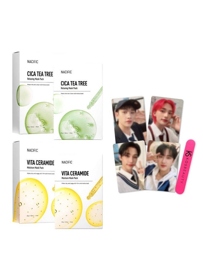 X Stray Kids Premium Face Mask Sheet Variety Set 20-Pack, With Stayz In Diary Photo Cards 4 Pcs