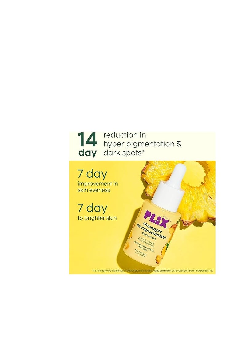 PLIX - THE PLANT FIX Pineapple Pigmentation Skincare Regime For Dark Spot Removal | Face Serum and Moisturizer Combo With 2% Alpha Arbutin For Women & Men, Pack of 2 (30ml + 50g)