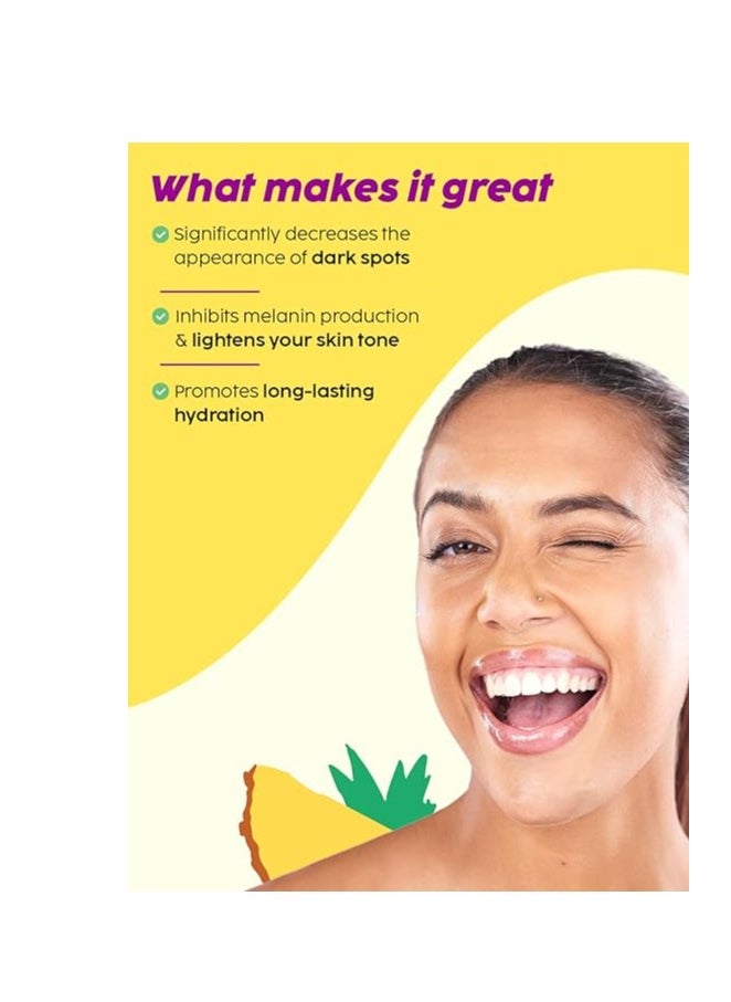 PLIX - THE PLANT FIX Pineapple Pigmentation Skincare Regime For Dark Spot Removal | Face Serum and Moisturizer Combo With 2% Alpha Arbutin For Women & Men, Pack of 2 (30ml + 50g)