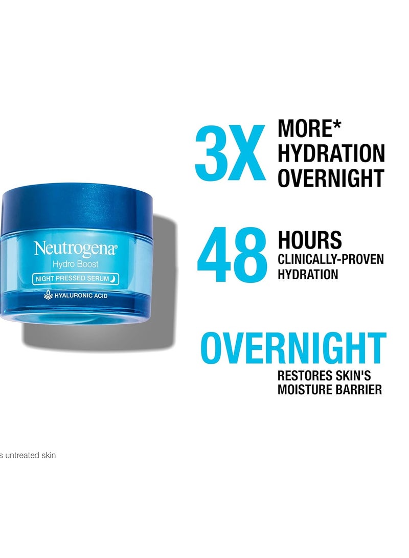 Hydro Boost Night Pressed Serum, Hyaluronic Acid Facial Moisturizer for Normal to Extra Dry Skin, Delivers Overnight Hydration for Restored, Revitalized, Dewy Skin 1.7 ozounce