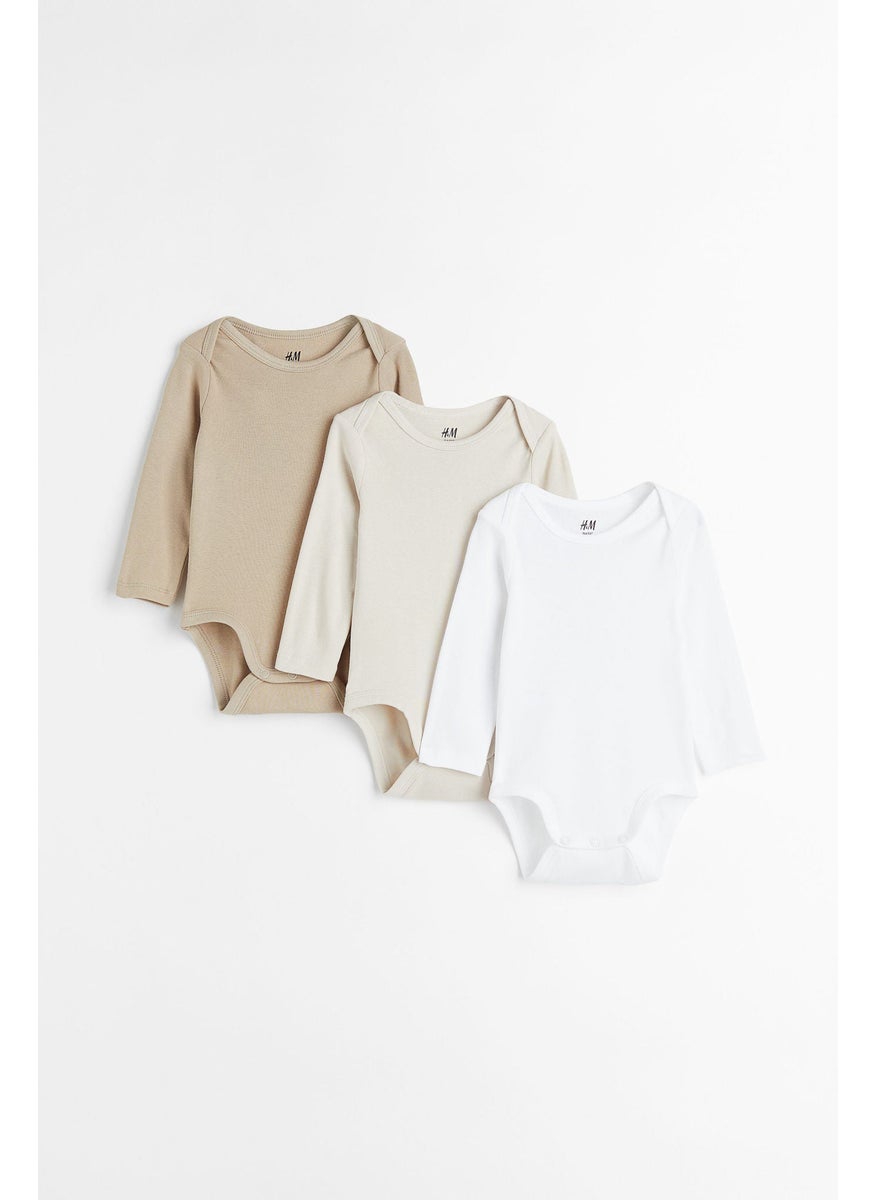 3-Pack Long-Sleeved Cotton Bodysuits