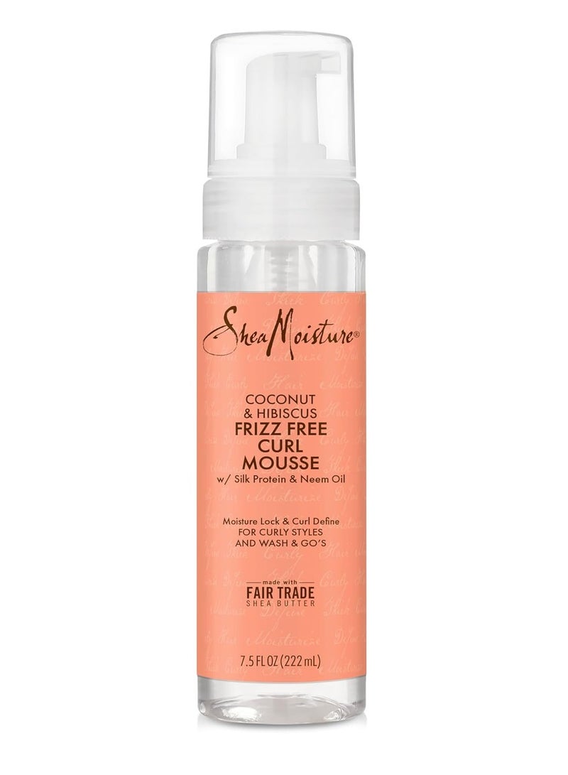 Curl Mousse Coconut and Hibiscus & Fair Trade Sulfate Free Coconut Hibiscus Curl & Style Milk with Silk Protein & Neem Oil For Thick, Defined, Curly Hair 8 oz 7.5 fl oz and 8 fl ozFluid Ounce