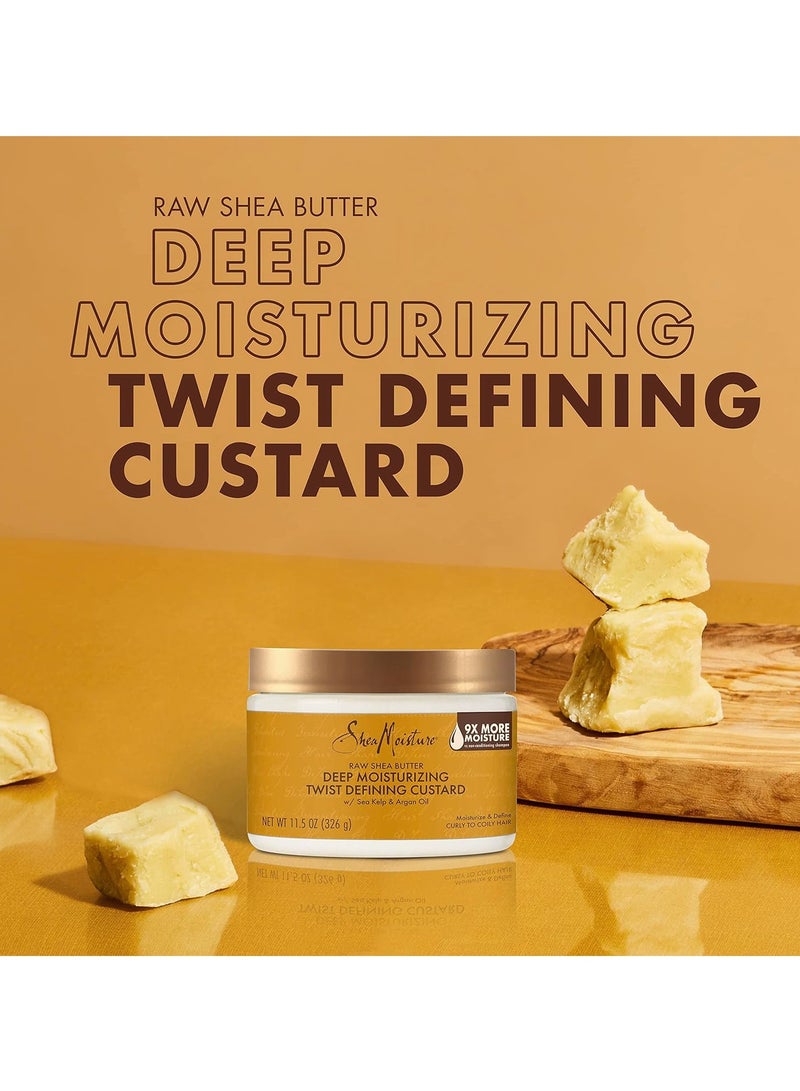 Raw Shea Butter Deep Moisturizing Twist Defining Custard To Moisturize and Define Your Curls 11.5 oz