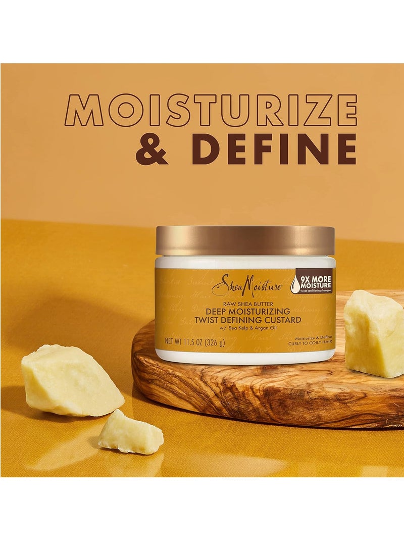 Raw Shea Butter Deep Moisturizing Twist Defining Custard To Moisturize and Define Your Curls 11.5 oz