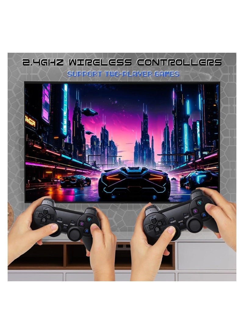 Classic Retro Game Console, Wireless HDMI Output System, Built in 10000+ 2.4G Handheld Classic Video Games, 9 Emulator Consoles