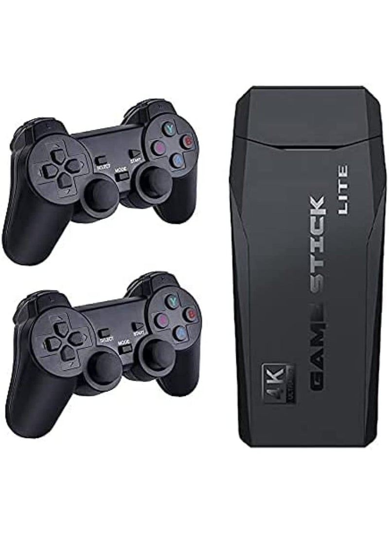 Classic M8 Game Stick 4K Game Console with Two 2.4G Wireless Gamepads Dual Players HDMI Output Built in 3500 Classic Games Compatible with Android TV/PC/Laptop/Projector