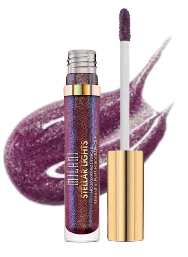 Milani Stellar Lights Holographic Lip Gloss #06: Kaleidoscopic Purple – High-Shine, Multi-Dimensional Finish | Lightweight, Non-Sticky Formula | 6ml