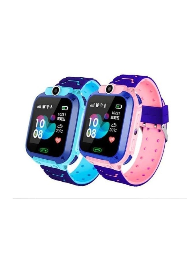 Newest Model Q12 GPS Smart Watch for iOS for Kids Android Q12 Kids 1.44in Waterproof Finder Anti Lost Monitor Smartwatches (Blue)