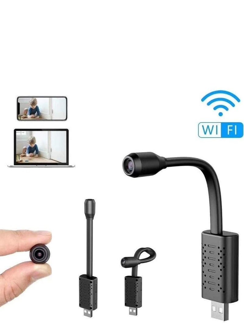 Full HD 4K 1080P USB Wifi Mini Camera WiFi Camera Wireless USB Plug Small Security Camera 1080P HD Motion Detection Monitor for Home Office Indoor