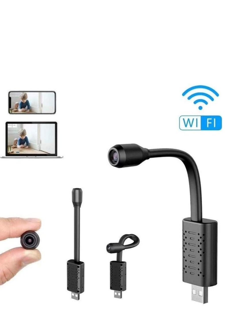 Full HD 4K 1080P USB Wifi Mini Camera WiFi Camera Wireless USB Plug Small Security Camera 1080P HD Motion Detection Monitor for Home Office Indoor