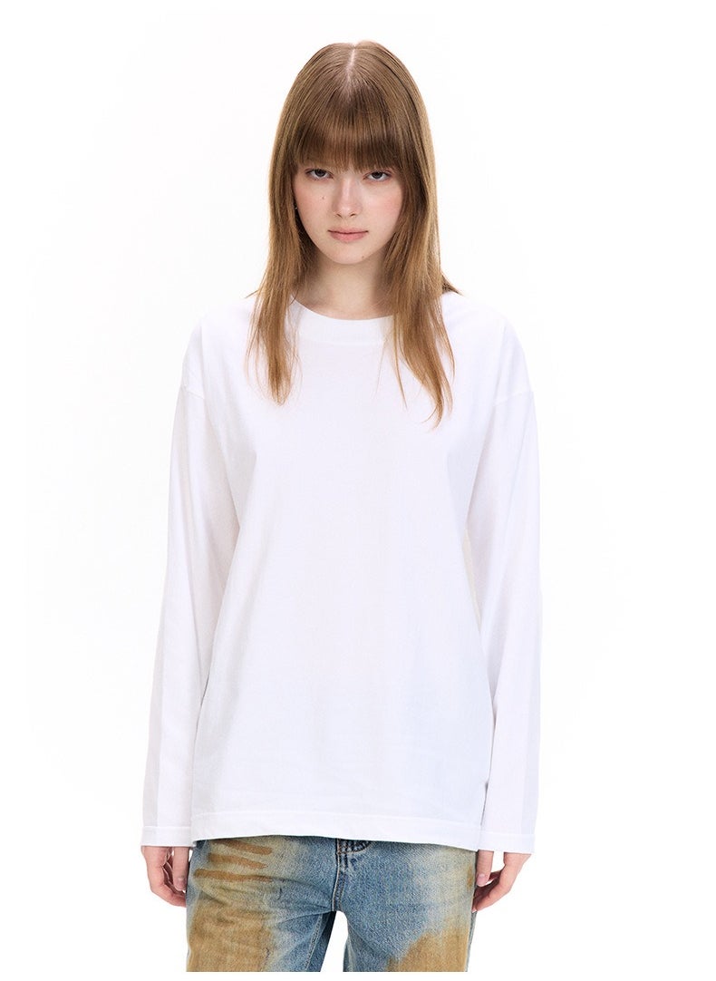 New UNF Shoulder Round Neck Long Sleeve T-shirt