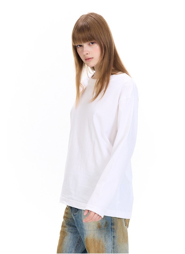 New UNF Shoulder Round Neck Long Sleeve T-shirt