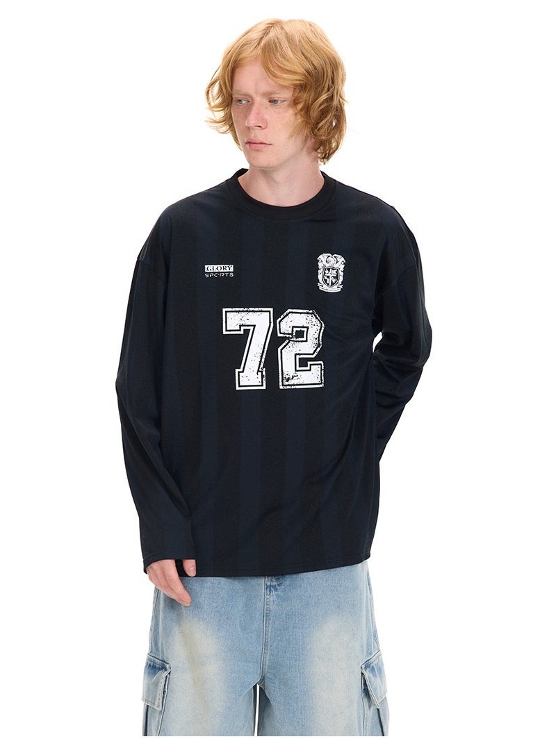 New UNF Jersey Striped Long Sleeved T-shirt