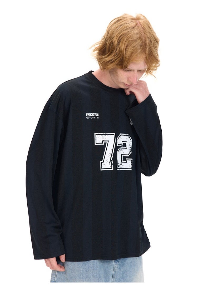 New UNF Jersey Striped Long Sleeved T-shirt