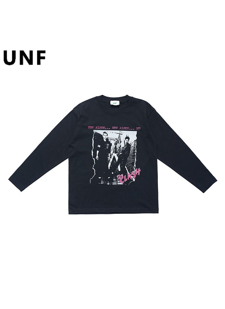 New UNF Shoulder Printed Base Sleeved T-shirt