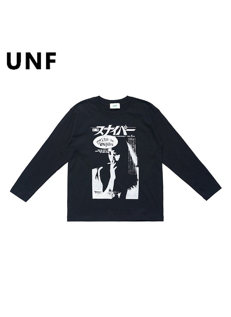 New UNF Shoulder Printed Base Sleeved T-shirt