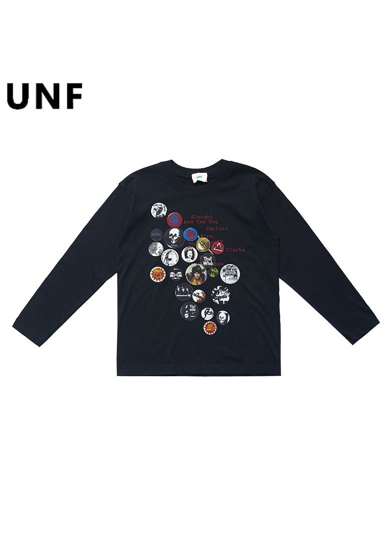 New UNF Shoulder Printed Base Sleeved T-shirt