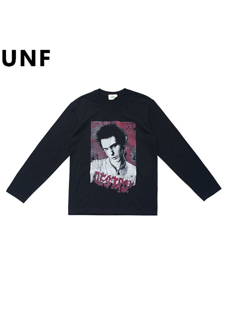 New UNF Shoulder Printed Base Sleeved T-shirt