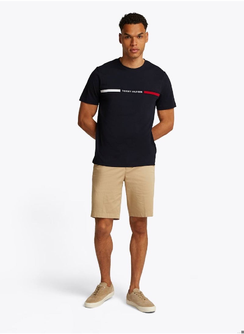 Crew Neck Logo Panel T-Shirt