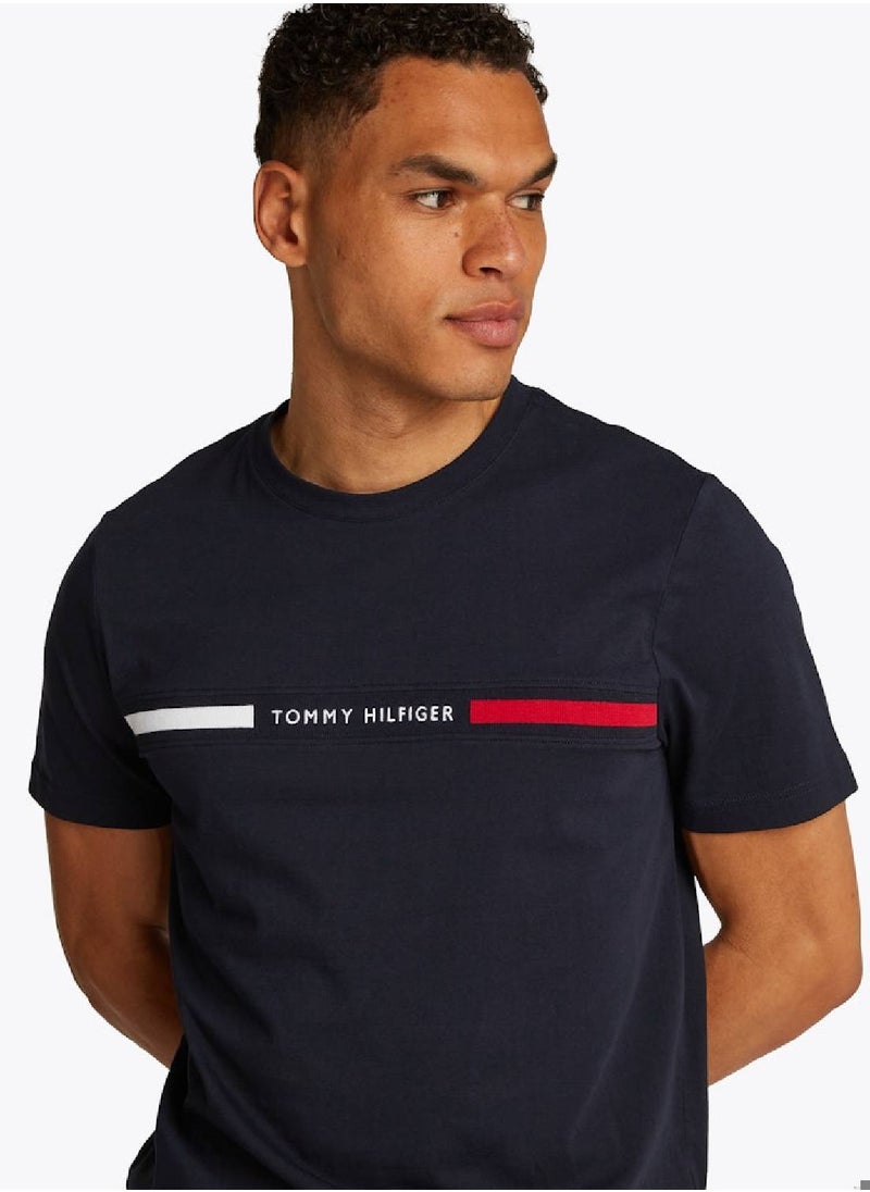 Crew Neck Logo Panel T-Shirt