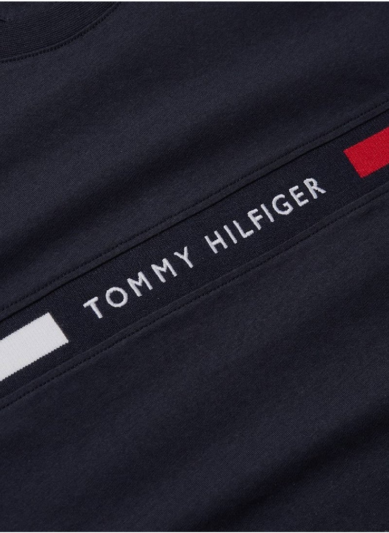 Crew Neck Logo Panel T-Shirt