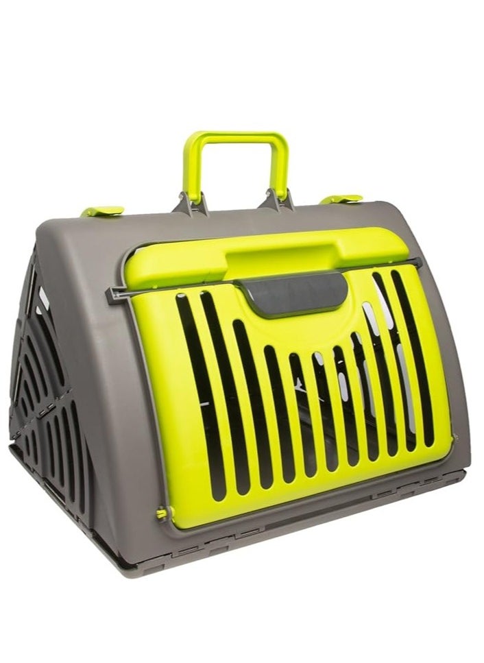 Triangular plastic cat carrier travel carrier collapsable and easy to use 45x35x30cm 500g