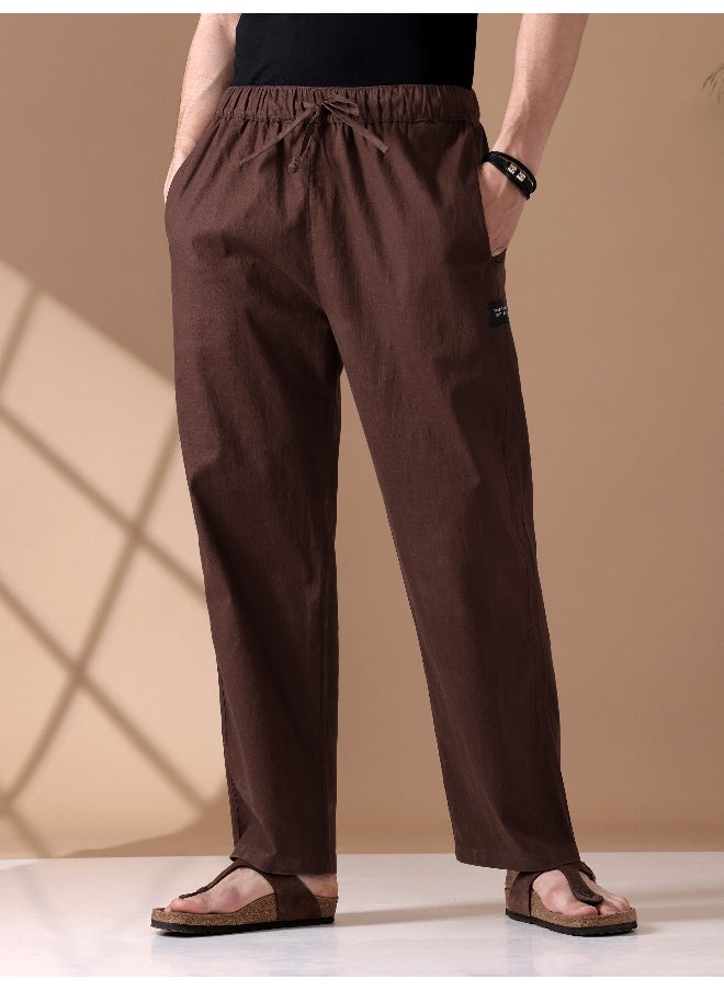 BEYOUNG Chocolate Brown Loose-fit Pyjamas