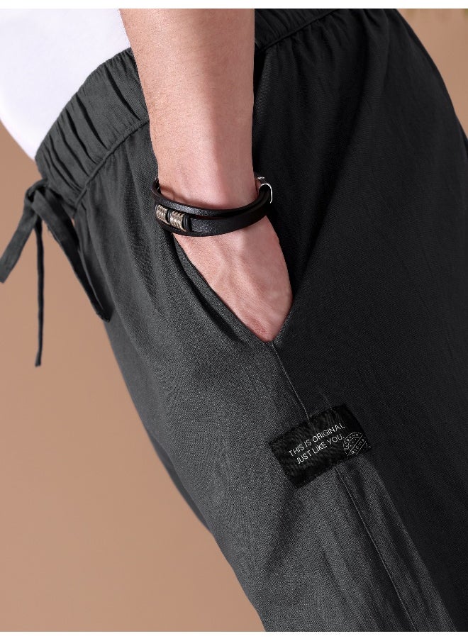 BEYOUNG Dark Grey Loose-fit Pyjamas