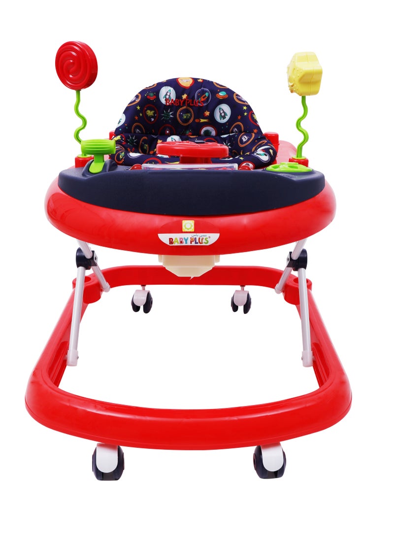 Baby Plus Interactive Foldable Baby Walker with Adjustable Height and Musical Toy Bar