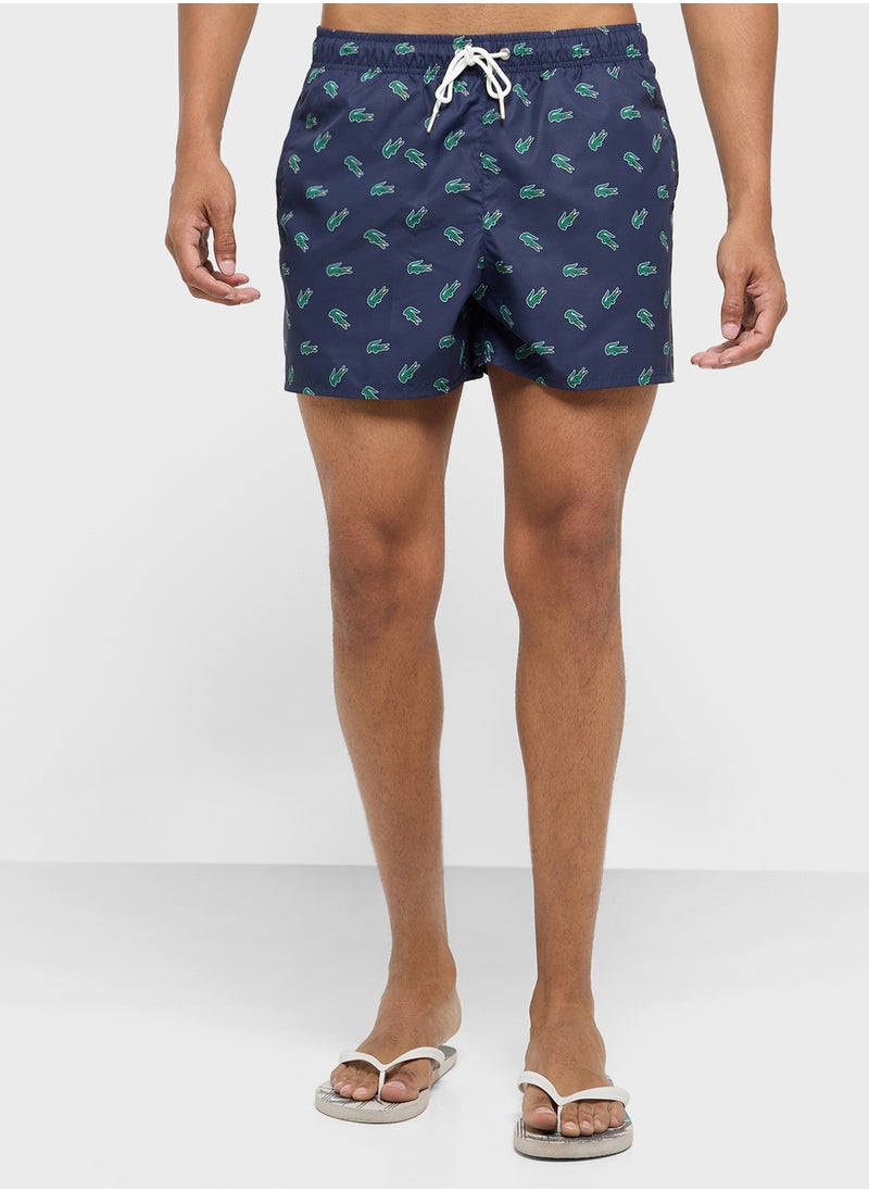 Crocodile Print Swim Trunks