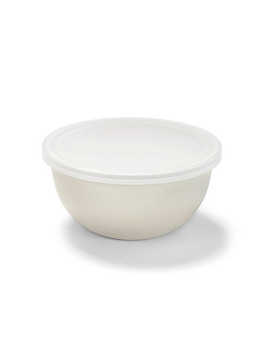 Enamel Serving And Prep Bowl With Lid, White