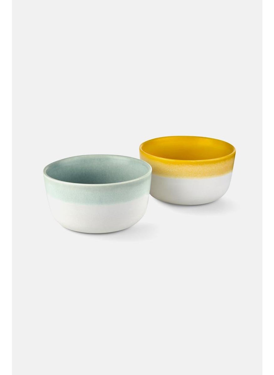 2,Pieces Bowl, Light Yellow and Green