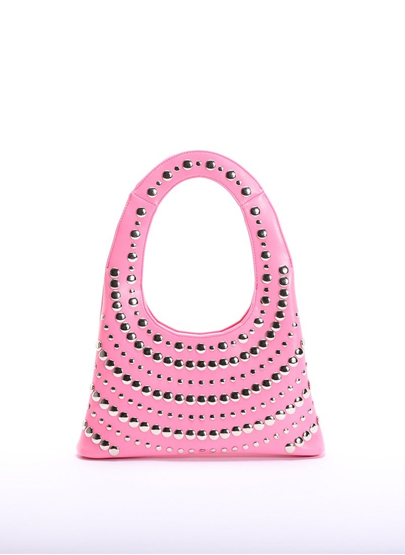 Rivet Inlaid Trendy U-shaped Underarm Shoulder Bag