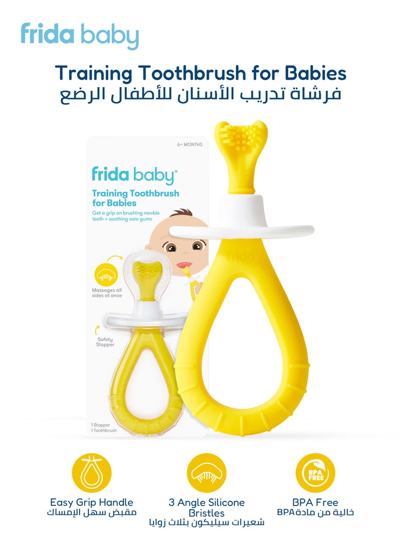 Training Toothbrush for Babies – 6+ Months | Soft Silicone Bristles | Easy-Grip Handle | Teething Relief | BPA-Free Infant Oral Care | Safe & Gentle Baby Brush
