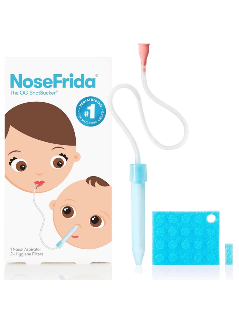 Baby Nasal Aspirator with 24 Hygiene Filters for Newborns, Infants, and Kids - Effective Mucus Removal for a Comfortable Breathing Experience.