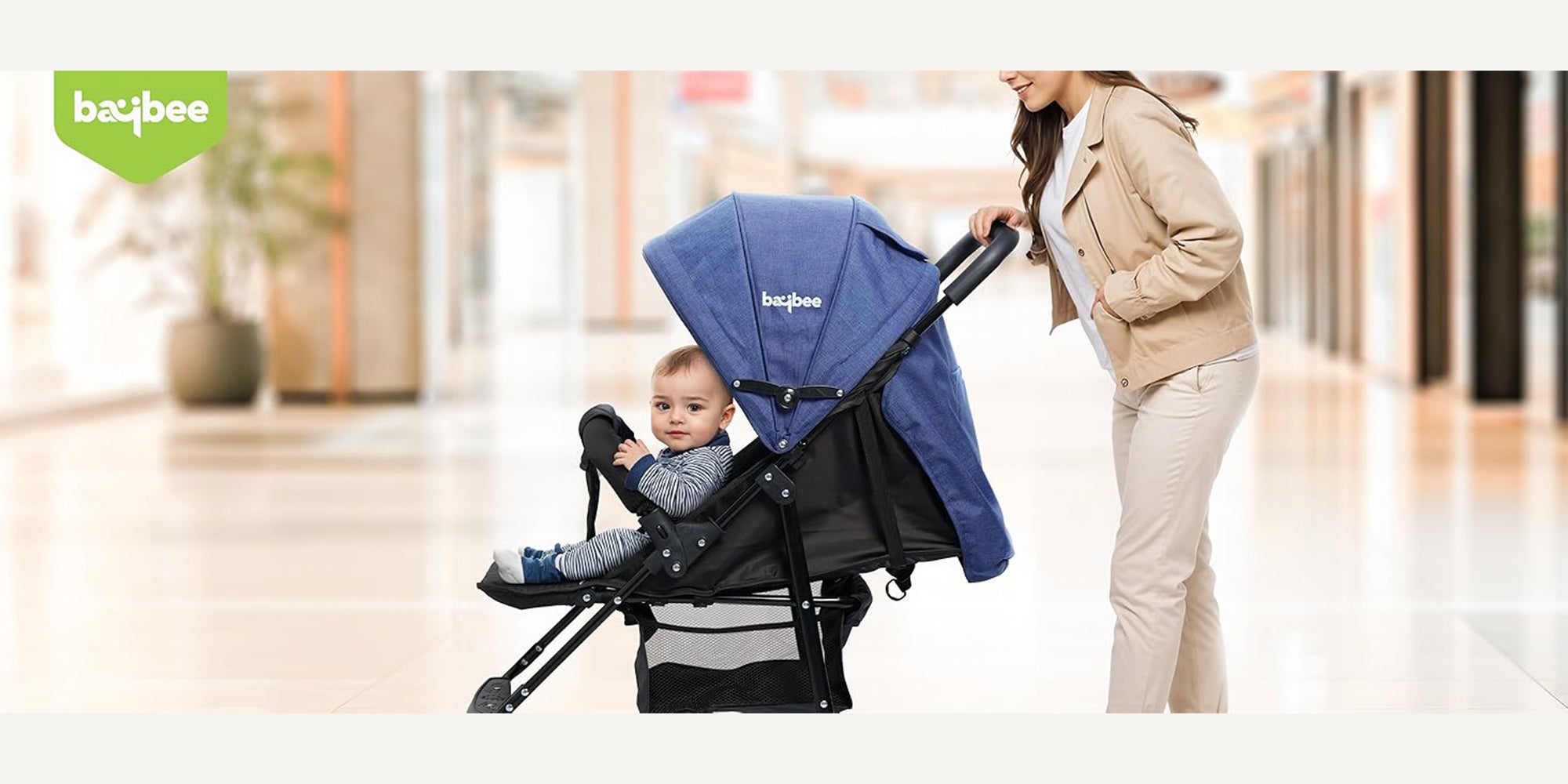 Baybee 2 in 1 Convertible Baby Pram Stroller for Newborn Babies with Adjustable Seat & Canopy, Bassinet, Parent Handle, Safety Guard & Storage | Baby Stroller for Toddlers 0-3 Years Boy Girl (Black)