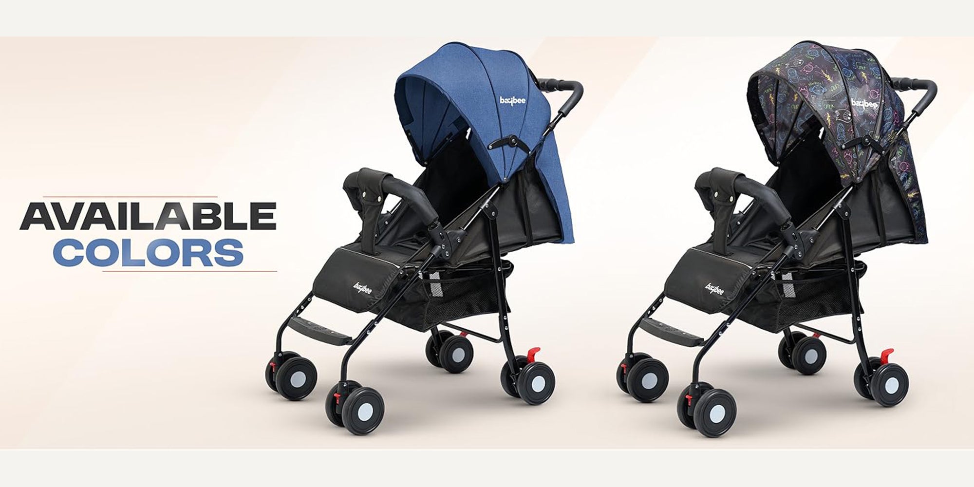 Baybee 2 in 1 Convertible Baby Pram Stroller for Newborn Babies with Adjustable Seat & Canopy, Bassinet, Parent Handle, Safety Guard & Storage | Baby Stroller for Toddlers 0-3 Years Boy Girl (Blue)