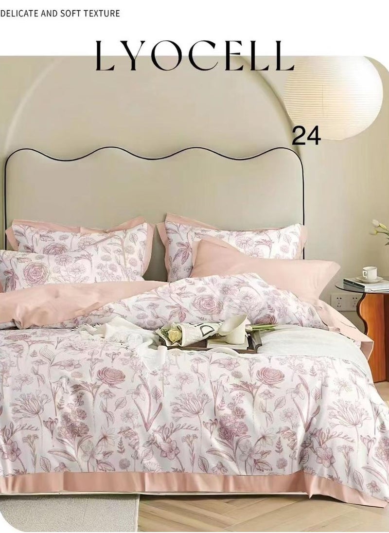 DUOMA HOME,Light Luxury Tencel duvet cover set  , high quality king size ,with duvet cover 220*240cm, new model,4pcs set